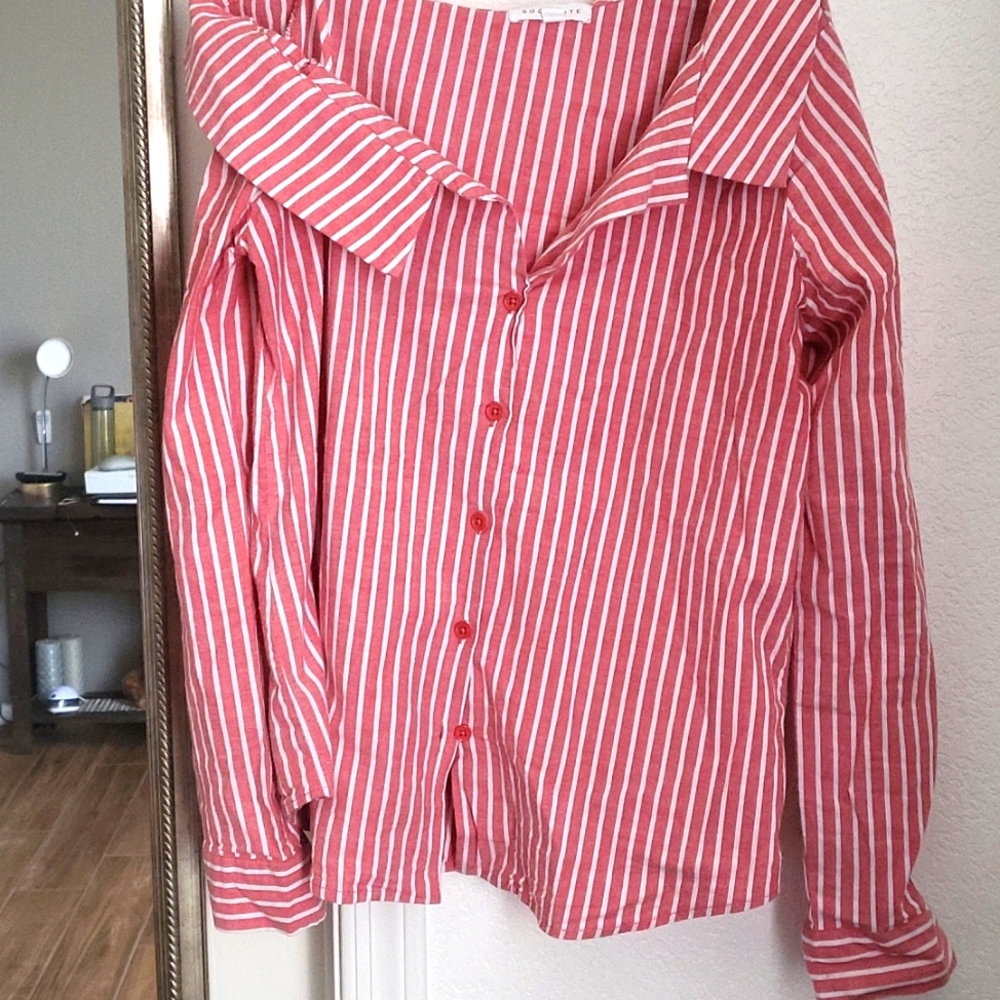 Off-the-Shoulder Button Down